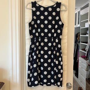 J. Crew Navy and Polka Dot Dress 4